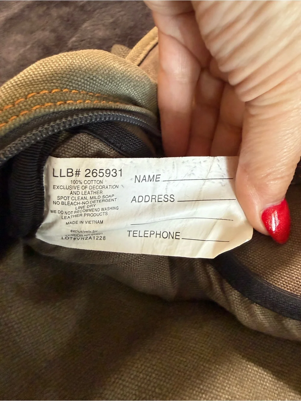 LL Bean Vintage Small Army Green Canvas Crossbody Messenger Shoulder Utility Bag